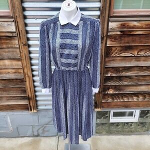Vintage‎ 1980s Blue Samantha Steven's Prairie Dress
